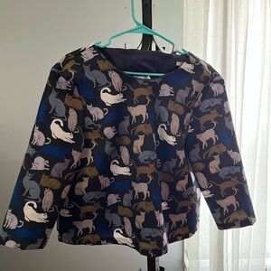 H&M Black Cat Print Top